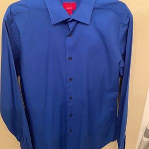 Alfani blue slim fit stretch button up shirt